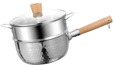 PRETYZOOM Pentola Doppia in Acciaio Resistente Strati Con Cestello Per Vapore Pentola Multifunzionale Per Zuppa Noodles e Latte Adatta Per Uso Domestico