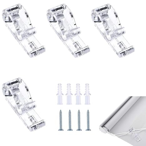 4 Sets Roman Blind Clips, Blind Cord Safety Device, Blind Safety Clips for Cord, Roman Blind P Clip, For Vertical Blinds(Transparent)