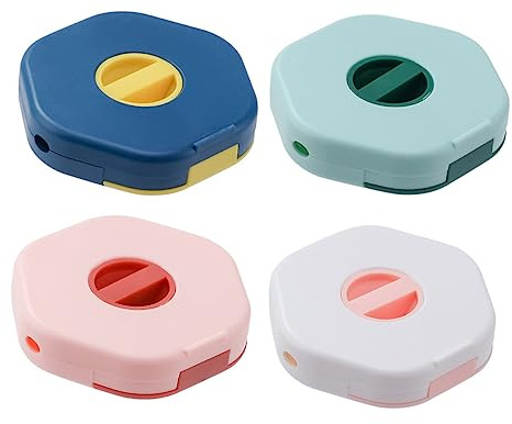 MERRYHAPY 4pcs Cable Winder Cord Management Box with Phone Stand Portable Data Cable Organizer for Travel and Office Use in White, Green, Blue, and Pink