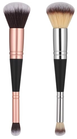 Tucnoeu 2 pinceles para base, pincel de doble cara, cepillo bronceador los tipos de piel y amantes del maquillaje
