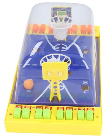 Masyrt Interaktives Basketballspielspielzeug Verbessert die Geschicklichkeit, Doppel -Spieler -Finger -Basketball -Tischspiel für Top (Gelb)