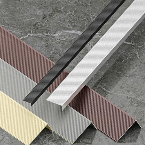 Profilé De Marche Antidérapant, Profil Bord D'escalier, Nez En Aluminium, Rainuré Robuste, Facile À Installer, For Marches Et Bords Piscine(Gray,90cm L 50mm*30mm)
