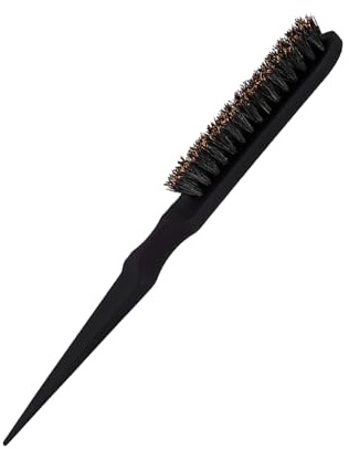 Bnineteenteam Spazzola per Cotonare, Pettine Ergonomico in Plastica per Pettinare e Sollevare la Schiena, Ideale per lo Styling Femminile in Movimento (BLACK)