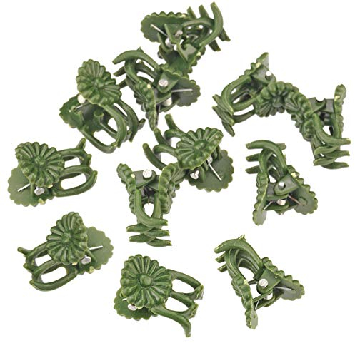 Meister Orchideen-Clips - Praktisches Set mit 12 Stück - Zur einfachen Befestigung von Orchideen - Mit dekorativem Blumenmuster - Grün / Pflanzenklammern / Pflanzenclips / FLOR78840