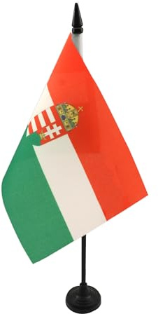 AZ FLAG - Tischflagge Königreich Ungarn 1920-1946 - 21x14 cm - Ungarische Tischfahne 14 x 21 Cm - Flaggen