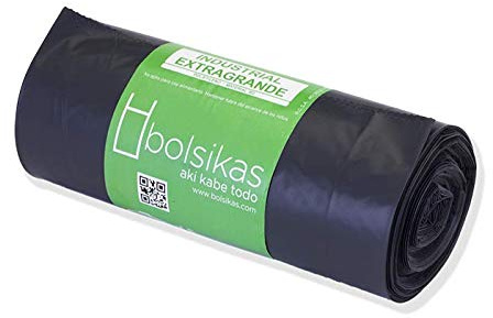 BOLSA DE BASURA NEGRA 90X115, galga 170 BOLSIKAS; CAJA ECONÓMICA 20 rollos de 10 bolsas