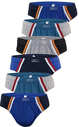 BestSale247 3-pack, 6-pack, 12-pack herrtrosor, kalsonger, finribbad trosa, underkläder av 100 % bomull, 6 stycken arter. 570, 3XL