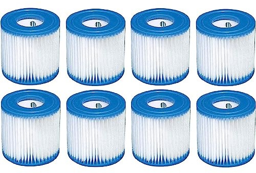 INTEX 29007E Type H Pool Filter Cartridge: For INTEX Filter Pumps – Easy-To-Clean – Dacron Paper – Efficient Filtration – 8 Pack