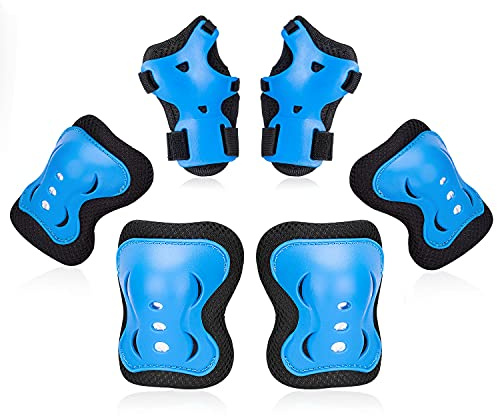 Kids/Youth Knee Pads Elbow Pad Wrist Guards Protective Gear Set, for Child Roller Skates, Cycling Bike, Skateboard, Inline Skatings, Scooter Riding, BMX bike, And Other Outdoor Sports Activities