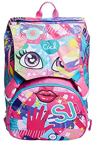 SJ GANG STYLE JAM GANG Schulranzen für Grundschule, ab 1. Klasse, Erweiterbarer Rucksack, Extra Volumen; Geräumige Schultasche für Mädchen und Jungen, rosa