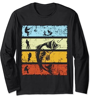 Vintage Style Angler Retro Angeln Fischer Angel Geschenk Langarmshirt