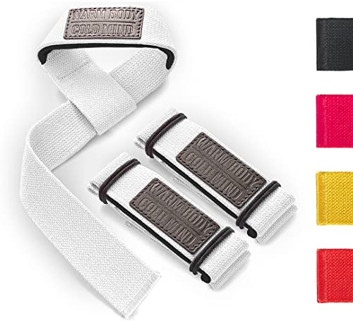 WARM BODY COLD MIND Lasso Sangle Musculation - [Évalué à 350 KG/Neoprene 3mm-6mm] - Sangle de Tirage pour l'Haltérophilie Gym Fitness Crossfit Poignet de Levage, Lifting Straps, Homme Femme