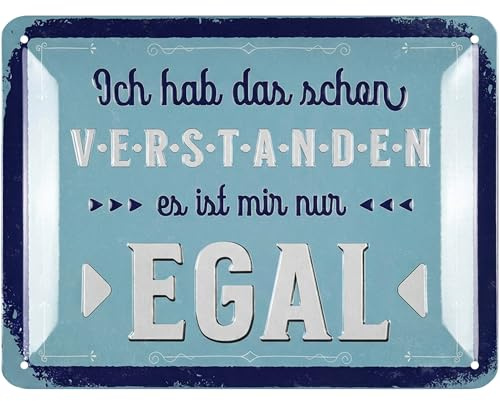 LANOLU Retro Blechschilder Sprüche lustig - Ich hab das schon verstanden es ist mir nur egal - vintage Metallschild als Geschenk Büro Deko - aus Metall, gewölbt 15x20cm