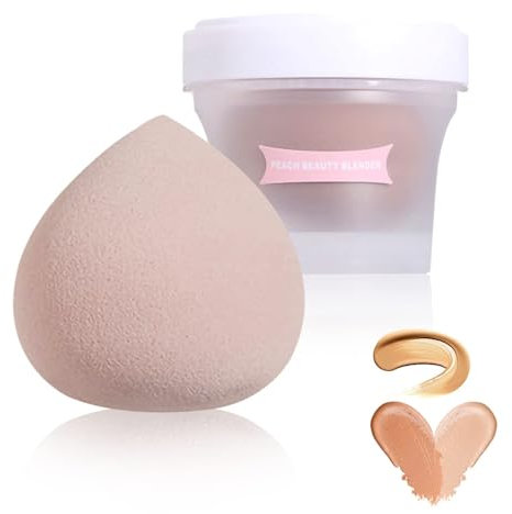 Éponge de maquillage, fond de teint éponge de beauté mixte avec liquide, crème et boîte de poudre (café)