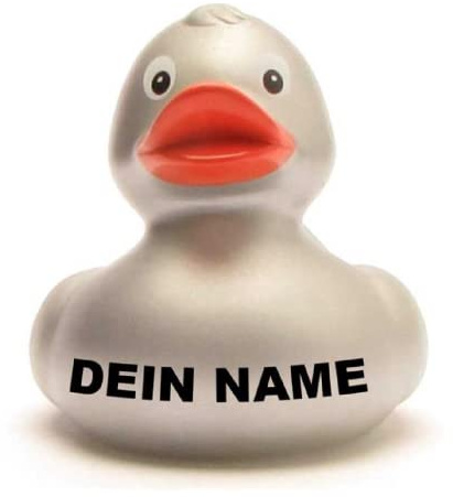 Badeente - personalisierbar (Silber)