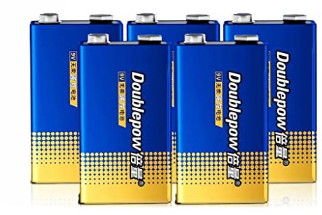 GUTIY Batterie 9v Cube Batterie 6F22 Pile alcaline carrée Multimètre Multimètre Guitare Disponible Batterie Neuf Volts Portable (Size : Five)
