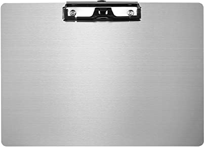 Metal Clipboard with Pen Holder,Letter/A4 Size (8.5x11) Horizontal 304 Stainless Steel Clipboards,Landscape Clip Boards for Office School Supplies(Not to be adsorbed by Magnets)