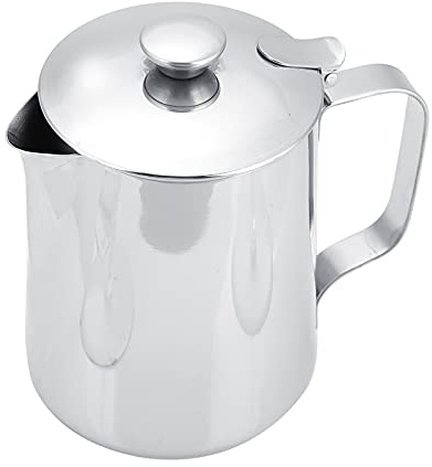 Café en Acier Inoxydable, Tasse Tasse à Lait Mousseur Pichet avec Couvercle pour Latte Art 2000 Ml Art Office Cuisine 2000 Ml (600ml)