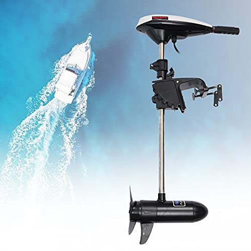 SABUIDDS Aussenborder Elektromotor 19.84lbs Elektro Aussenborder 12V Keine Batterien Enthält mit 1300R/min Einziehbarer Handgriff Elektro-Außenborder in der Fischerei Aquakultur Outdoor-Exploration