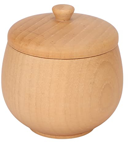 Tarro de Madera para Especias y Condimentos, Azucarero Recipiente para Condimentos, Recipientes para Condimentos con Tapa para el Hogar, Cocina, Restaurante(Madera)
