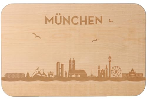 Goodtimes München Skyline Frühstücksbrett 23cm x 15cm x 1cm