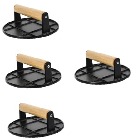 MAGICLULU 4pièces Presse à Burger Aluminium avec Poignée Outil De Pratique pour Hamburger Et Bacon Accessoire De Grillade Et Facile à Nettoyer