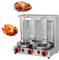 LwiftGal Parrilla De Gas para Barbacoa, Asador Vertical para Horno, MáQuina Asadora Gyro, MáQuina Asadora Vertical A Gas con Quemadores para Cocina Y Restaurante,Silver-L