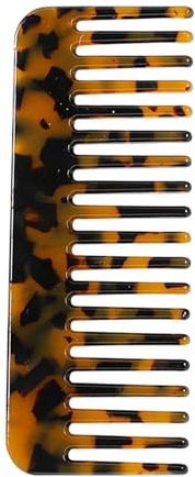 Peigne à dents larges – Peigne à cheveux en écaille de tortue, peigne démêlant antistatique marbré | Peigne à dents larges polies pour cheveux épais, bouclés, ondulés, facile à transporter