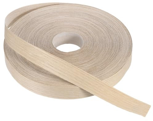 PATIKIL Cinta de borde de roble blanco, 1-1/2 pulgadas x 250 ft Cinta de haya preencolada para borde de madera contrachapada flexible con adhesivo Hot Melt para la restauración de muebles
