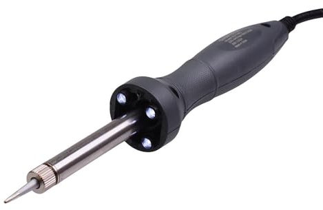 40W Soldering Iron with LED Light Ergonomic Handle Mica Heater Includes Stand DIY Hobby Engineer UK Plug