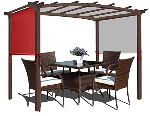 Copertura superiore universale di ricambio per pergola da esterno per pergola curva, 5,4 x 2,5 m, colore rosso, durevole e resistente alle intemperie, in tessuto per giardino e patio