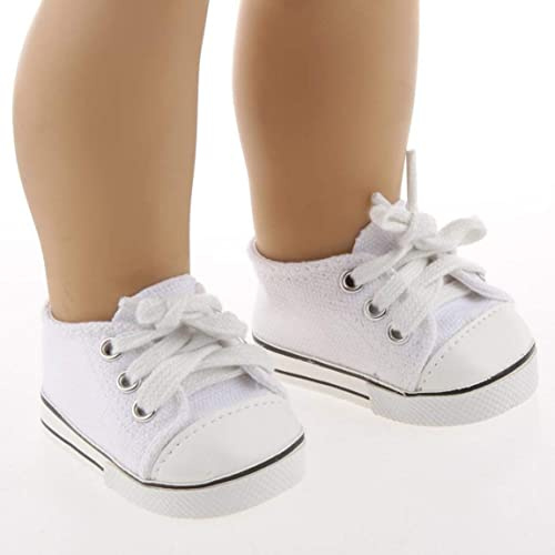 1Pair Puppenschuhe weiß lässige Skateboardschuhe Schuhe Schuhe für 18 Zoll Puppen Kinder Geschenkspielzeug, Mini -Puppe