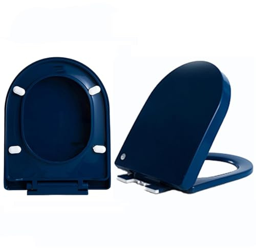 Sedile WC colorato, copriwater con Chiusura Ammortizzata da 18,1 × 14,2, Cerniere a sgancio rapido fisse nella Parte Superiore per Una Facile Pulizia, Coperchio WC a Forma di U in Materiale PP,