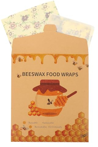 Warmhm Wiederverwendbare Bienenwachstücher für Nachhaltige Lebensmittelverpackungen aus Baumwolle 3 Stück and Frischhaltung as Umweltfreundliche Verpackung to Go