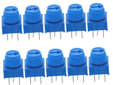 BESPORTBLE 10 Stück 3-poliger Trimmerpotentiometer mit Knopf Einstellbar Verschleißfest Kunststoff und Metall für Platinen und Geräteeinsatz