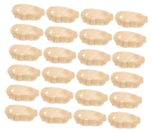 FONDOTIN 24PCS Natural Loofah Chew for Small Pets Cage Accessories for Hamsters Chinchillas Rabbits Teeth Grinding Molar Snacks for Dental Care and Stress Relief