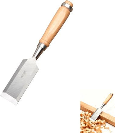 HAYGEM Sculpture Formones para Madera 38 mm, Cincel Albañil Manche en Bois, Plat Gubias para Tallar Madera, pour le Travail du Bois, les Outils de Sculpture, les Raccords Industriels