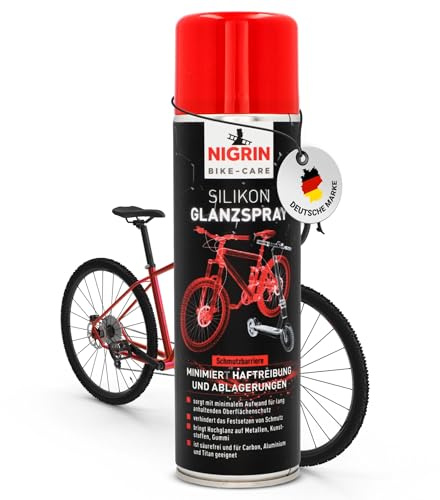 NIGRIN BIKE-CARE Fahrrad Silikon-Glanzspray, schmutzabweisend, für Metall, Kunststoff & Gummi, säurefrei, 500 ml