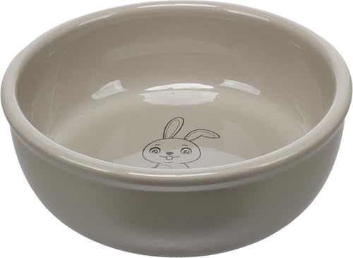 Matnings- och drickskål kanin snuffig rund taupe 13,5 x 4,5 cm 360 ml