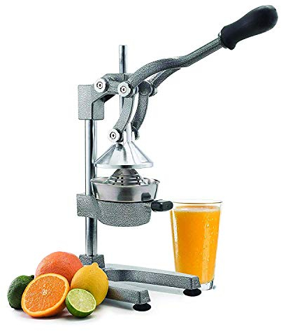 Vollum Manuelle Fruchtpresse – kommerzielle Qualität Zuhause Zitruspresse für Orangen, Zitronen, Limetten, Grapefruits und mehr Edelstahl Gusseisen rutschfeste Saugnapfbasis 38,1 cm von