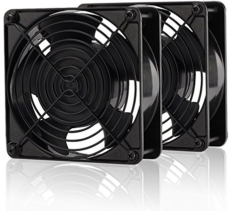 EZDIY-FAB 120mm Gehäuselüfter 200CFM 4000RPM CPU Lüfter 12V DC 4-Pin Molex PC Computer Hohe CFM Kühlgehäuse Fan mit Metall Fingerschutz Grill-Mining Rig 2 Ventilatoren für ETH ZEC/Bitcoin GPU-2 Pack