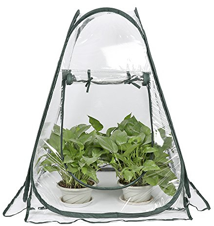 lulalula Mini Greenhouse Pop up Grow House, PVC Indoor Outdoor Backyard Greenhouse Cover, Small Portable Gardening Plant Cover Garden Flower Shelter - 70 x 70 x 80cm