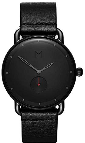 MVMT Analogue Quartz Watch for Men with Black Leather Strap - D-MR01-BBL