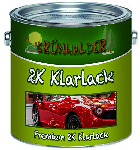 Grünwalder Premium 2K barniz transparente brillante, incluye endurecedor como set y transparente (1 L)