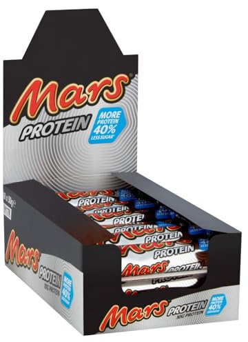 Mars Barretta Proteica con Caramello e Torrone Ricoperta al Cioccolato al Latte, 10 g di Proteine, 18 Snack da 50 g, Per Calendario Avvento 2025