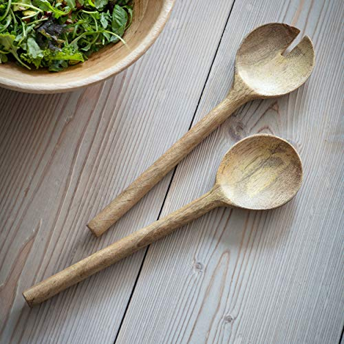 CKB LTD Lot de cuillères de service rustiques en bois de manguier avec poignée 8 x 30 cm