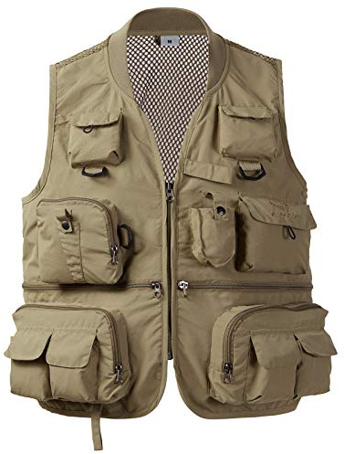 BASSDASH Versatile Men's Women's Fishing Photography Vest with Mesh Back 6 Sizes