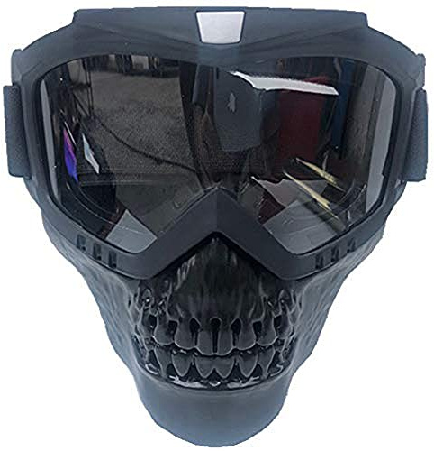 Riloer Motorrad Gesichtsschutz, transparente Linse, winddicht, UV-geschützt, für Harley & Retro Motorrad