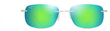 Maui Jim Unisex Sunglasses, mauigreen ohai Matte silv, L