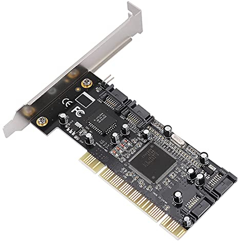 Carte Contrôleur 4 Ports SATA PCIe 3.0 X1, Carte 4 Ports PCI vers SATA Raid PCI Express vers SATA 1,5 Gbit/s Sil3114 Chipset Adaptateur de Carte Contrôleur Raid Prenant en Charge 4 Disques Durs